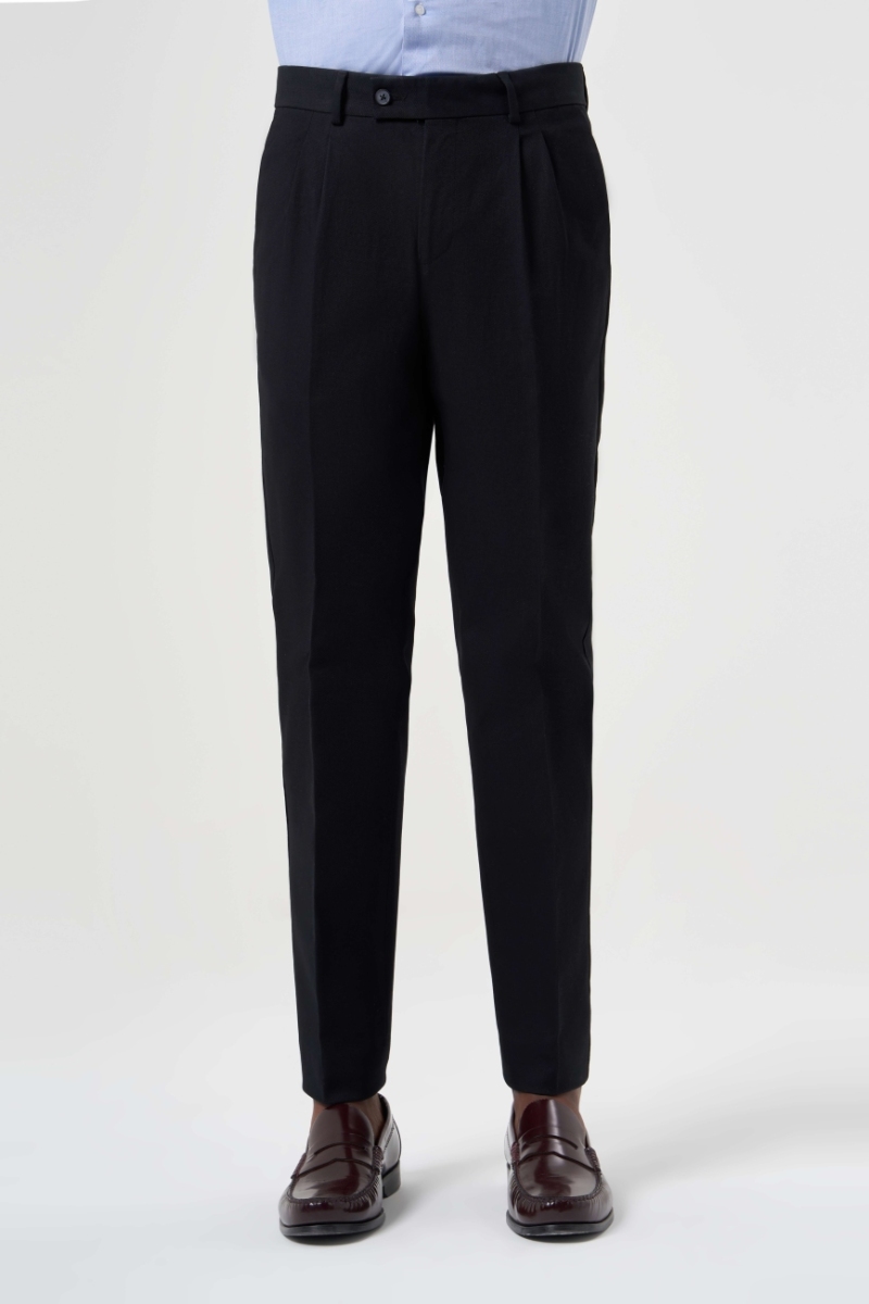 4 Cepli Çift Pileli Siyah Spor Erkek Pantolon