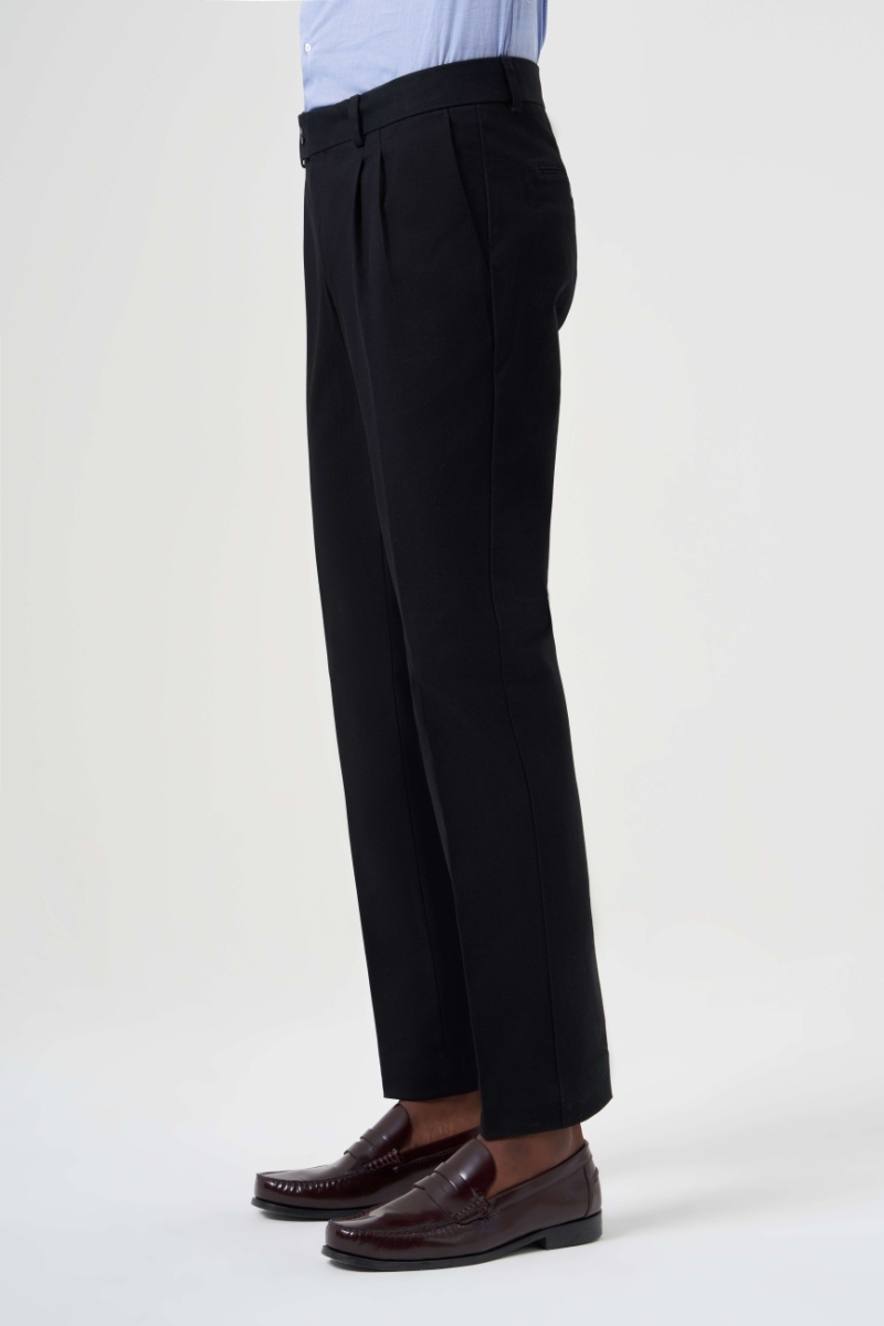 4 Cepli Çift Pileli Siyah Spor Erkek Pantolon - 3