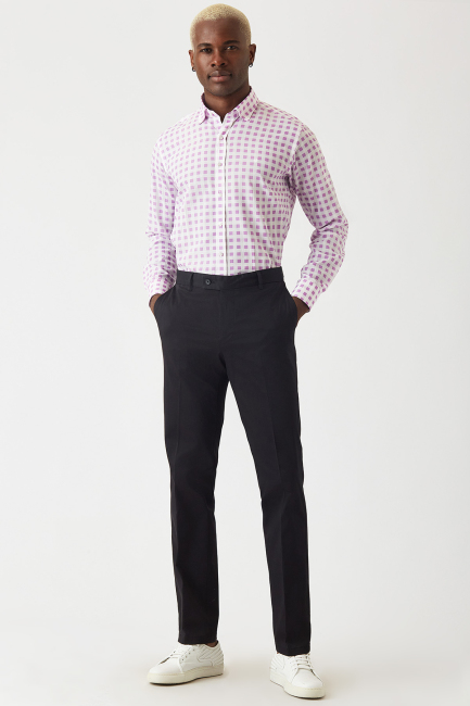 4 Cepli Siyah Saten Spor Erkek Pantolon - 4