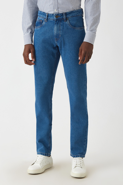 5 Cepli Mavi Jean Erkek Pantolon - 1