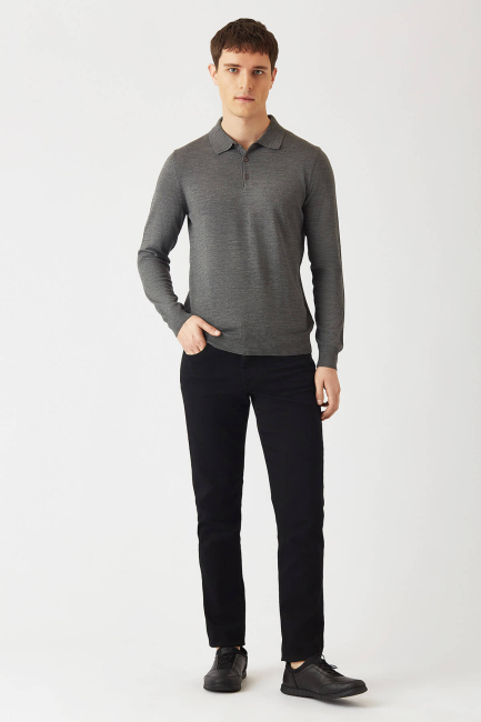 5 Cepli Siyah Denim Erkek Pantolon - 4