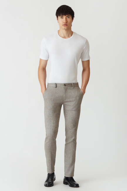 Açık Kahve Lastikli 4 Cepli Spor Erkek Pantolon - 5