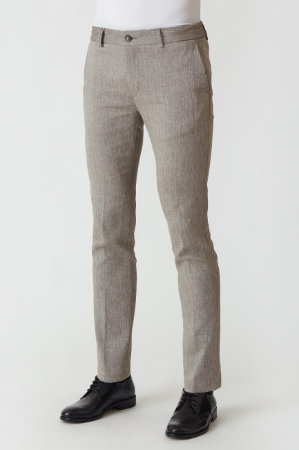 Açık Kahve Lastikli 4 Cepli Spor Erkek Pantolon - 1