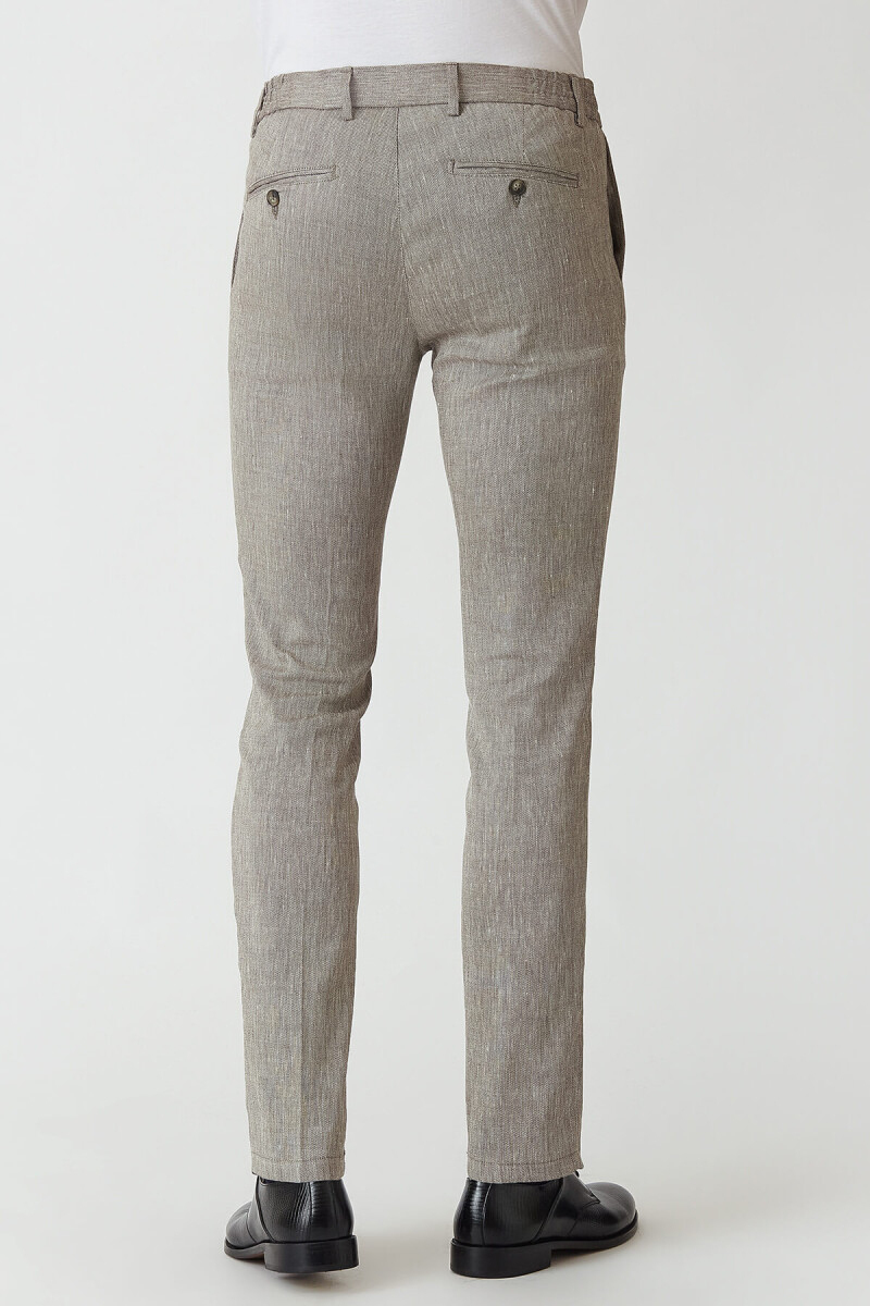 Açık Kahve Lastikli 4 Cepli Spor Erkek Pantolon - 2