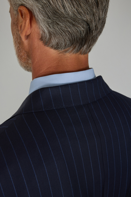 Açık Lacivert Comfort Fit Kırlangıç Yaka Sedef Düğmeli 6 Drop Yün Takım Elbise - 4