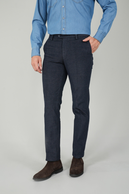 Açık Lacivert Kadife 4 Cepli Spor Erkek Pantolon 