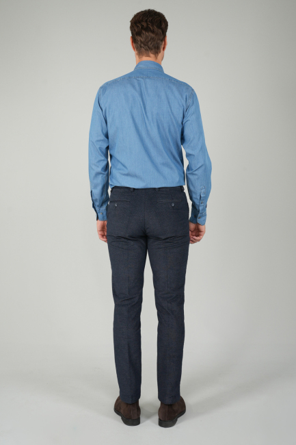 Açık Lacivert Kadife 4 Cepli Spor Erkek Pantolon - 2