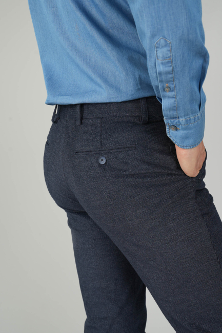 Açık Lacivert Kadife 4 Cepli Spor Erkek Pantolon - 4