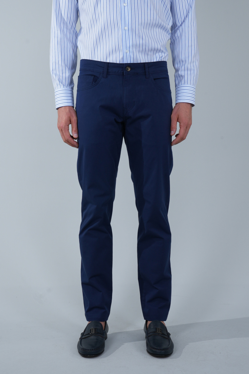 Açık Lacivert Pamuk 5 Cepli Spor Erkek Pantolon