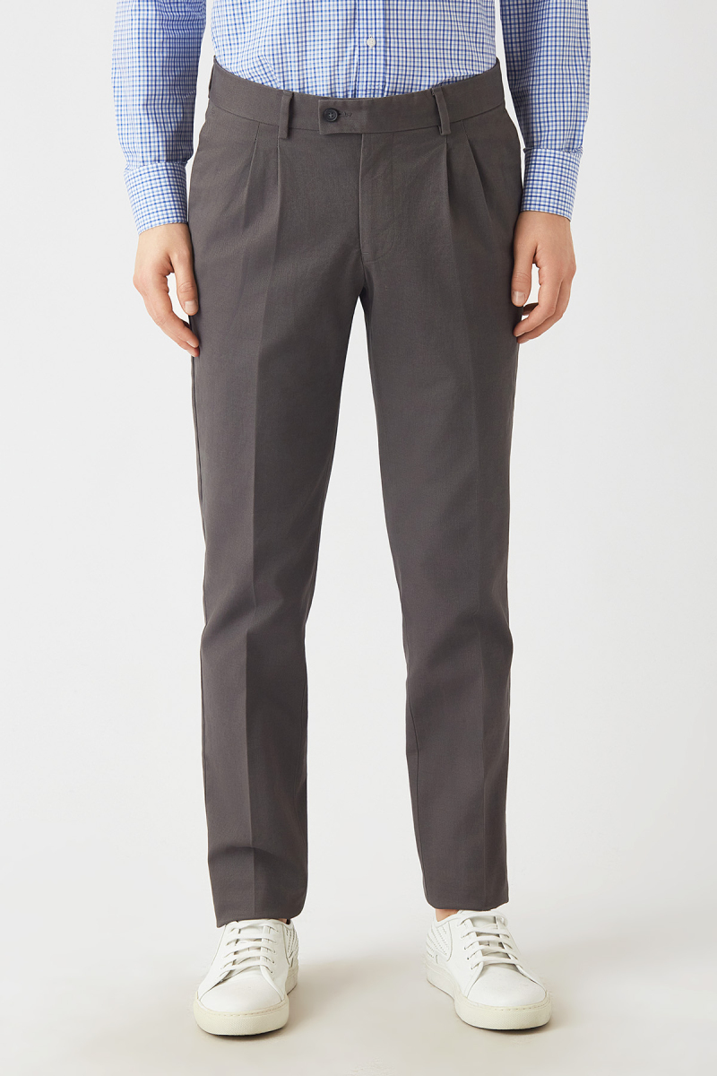 Antrasit Çift Pileli 4 Cepli Spor Erkek Pantolon