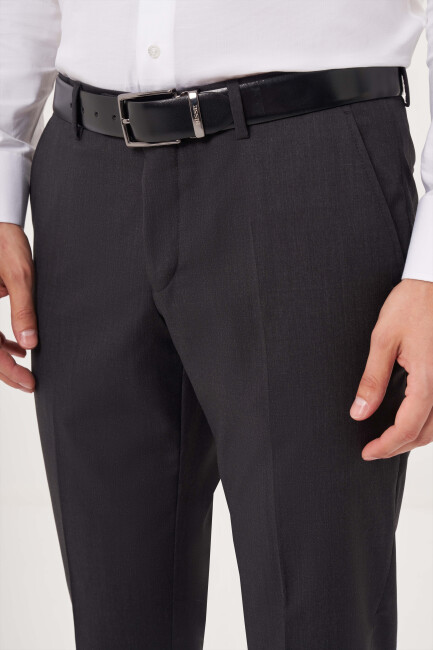 Antrasit Dokuma Klasik Erkek Pantolon - 3
