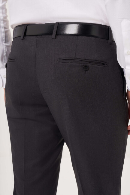 Antrasit Dokuma Klasik Erkek Pantolon - 4