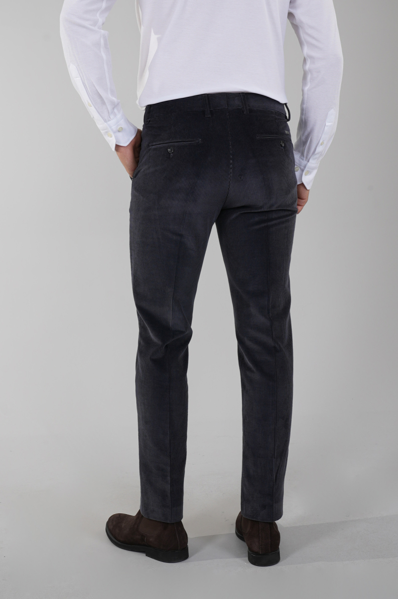Antrasit Kadife Pamuk Modal Likralı Esnek Rahat 4 Cepli Erkek Pantolon (1)