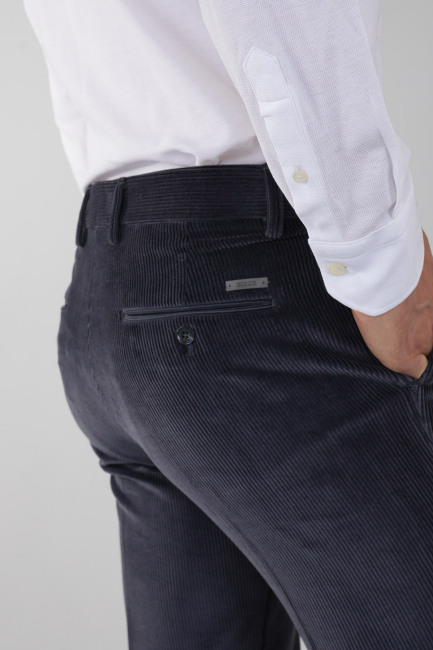 Antrasit Kadife Pamuk Modal Likralı Esnek Rahat 4 Cepli Erkek Pantolon - 3