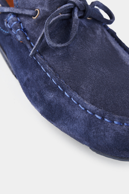 Erkek Süet Loafer Ayakkabı Lacivert - 5