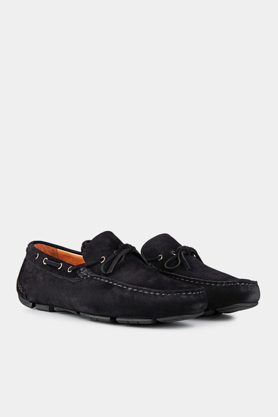 Erkek Süet Loafer Ayakkabı Sıyah - 1