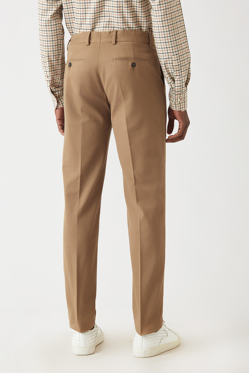 Bej Çift Pileli 4 Cepli Spor Erkek Pantolon (1)