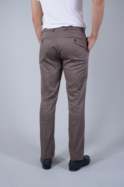 Bej Doğal Pamuk Pilesiz Spor Pantolon - 2