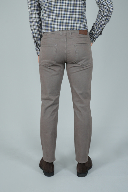 Bej Gabardin Pamuk 5 Cepli Spor Pantolon - 2