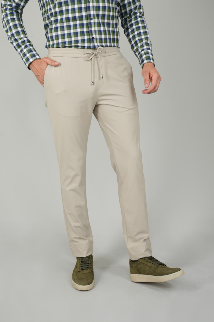 Bej Jagger Lastikli Rahat Spor Erkek Pantolon 