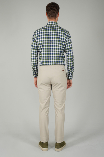 PNS 24101 - 4 Pocket Plain Satin Sports Trousers Beige (1)