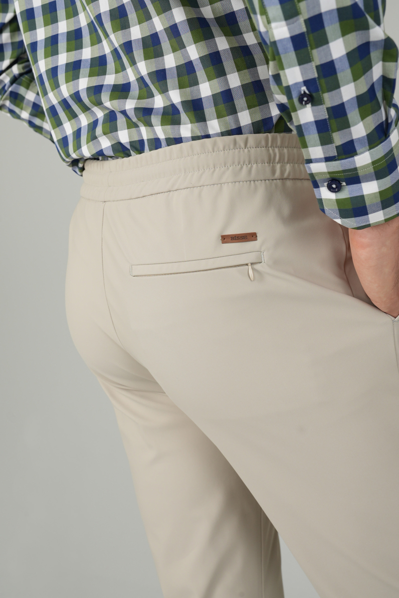 Bej Jagger Lastikli Rahat Spor Erkek Pantolon - 4