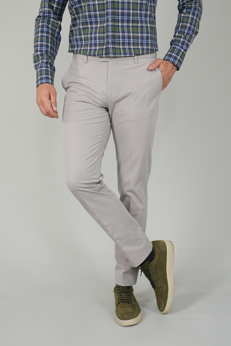 Bej Pamuk 4 Cepli Pilesiz Erkek Pantolon - 1