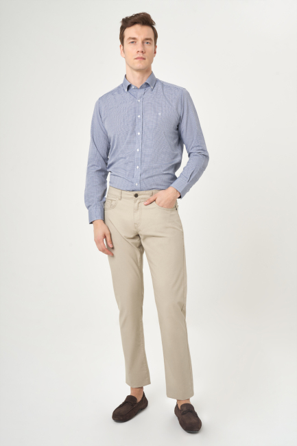 Bej Pamuk 5 Cepli Spor Erkek Pantolon - 5