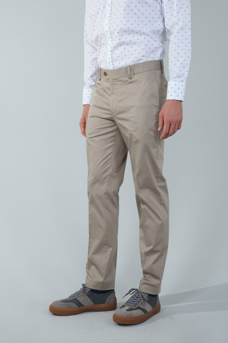 Bej Pamuklu 4 Cepli Erkek Basic Spor Pantolon