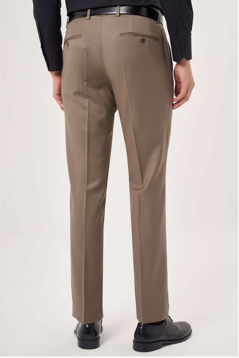 Bej Yün Dokuma Klasik Erkek Pantolon (1)