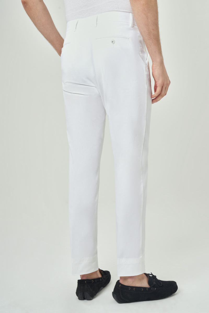 Beyaz Pamuk 4 Cepli Spor Erkek Pantolon (1)