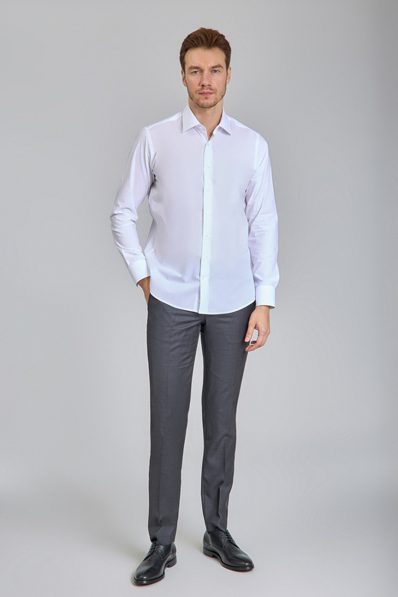 Beyaz Regular Fit Klasik Yaka Erkek Gömlek   (1)