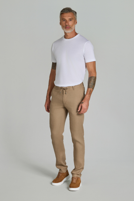 Bisiklet Yaka Beyaz Erkek Pamuk Tshirt (1)