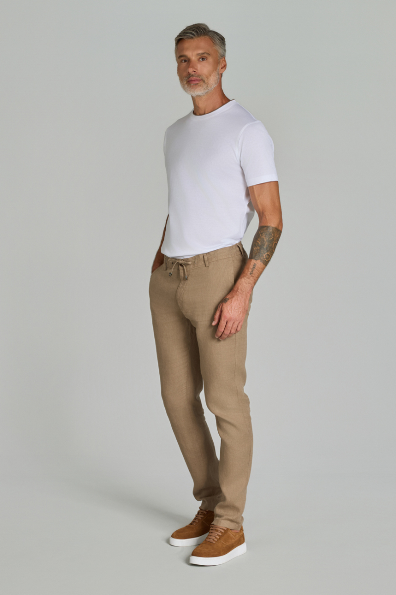 Bisiklet Yaka Beyaz Erkek Pamuk Tshirt - 4