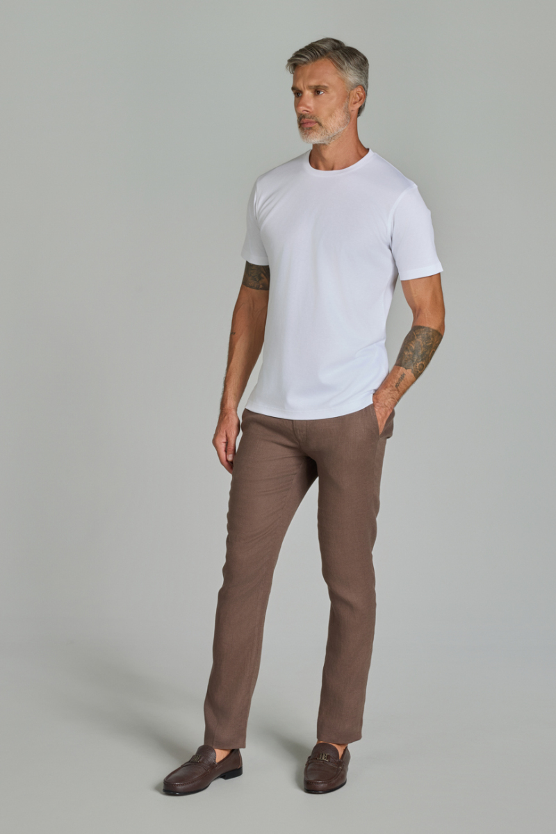 Bisiklet Yaka Erkek Pamuk Beyaz T-Shirt - 3