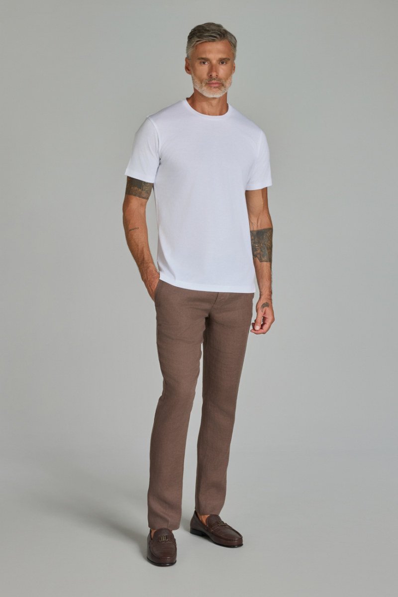 Bisiklet Yaka Erkek Pamuk Beyaz T-Shirt - 4