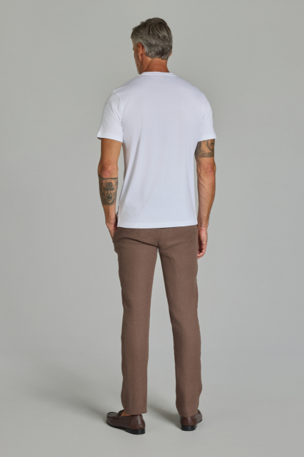Bisiklet Yaka Erkek Pamuk Beyaz T-Shirt - 6