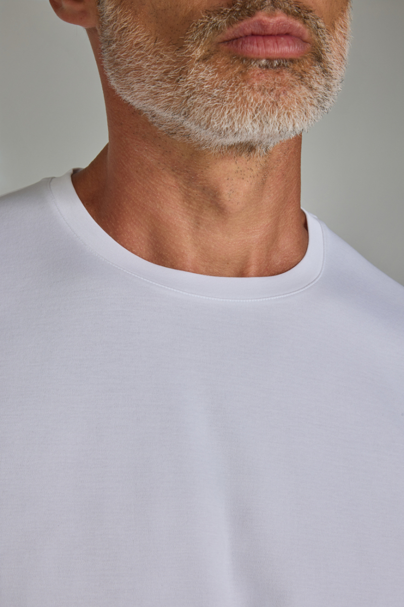 Bisiklet Yaka Erkek Pamuk Beyaz T-Shirt - 5