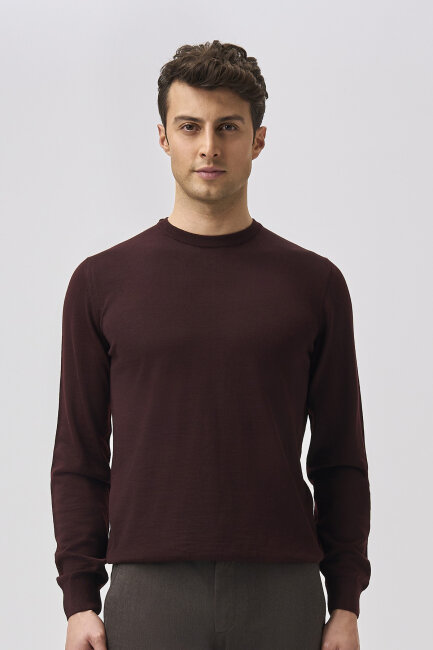 Bisse Studio Erkek Bisiklet Yaka Triko Bordo - 5