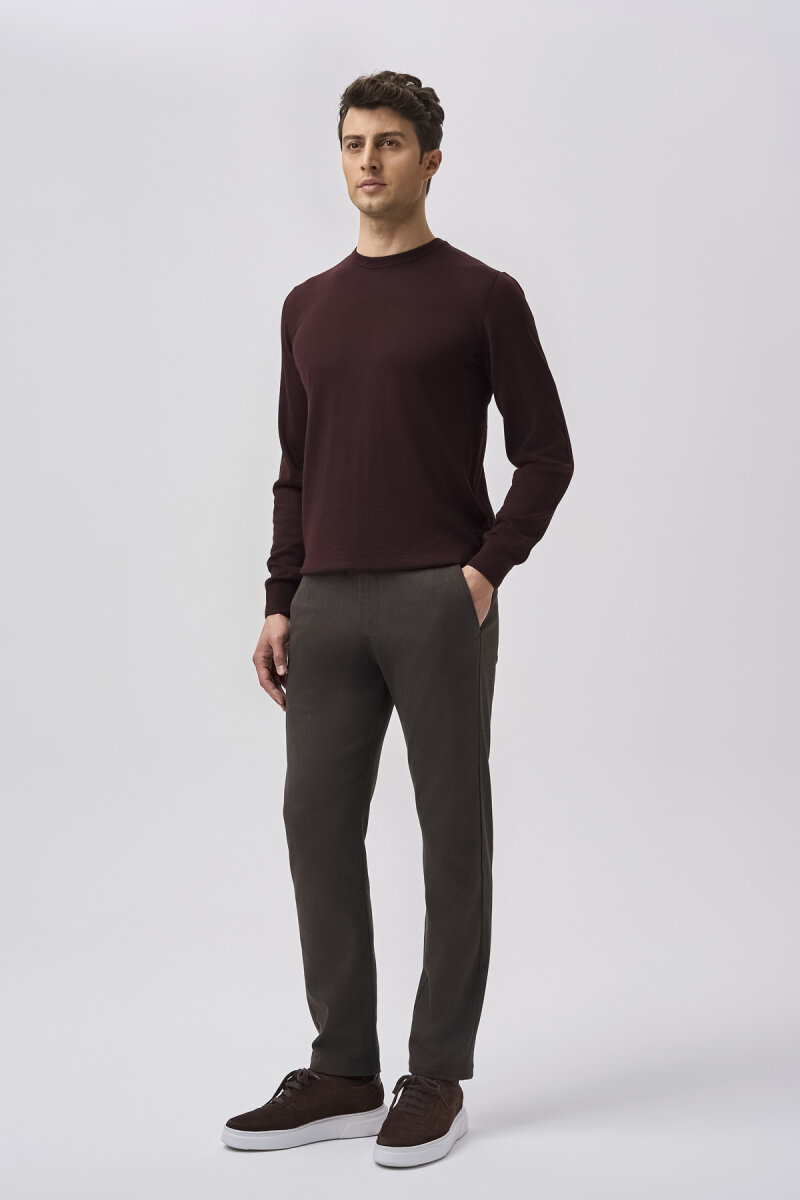 Bisse Studio Erkek Bisiklet Yaka Triko Bordo - 2