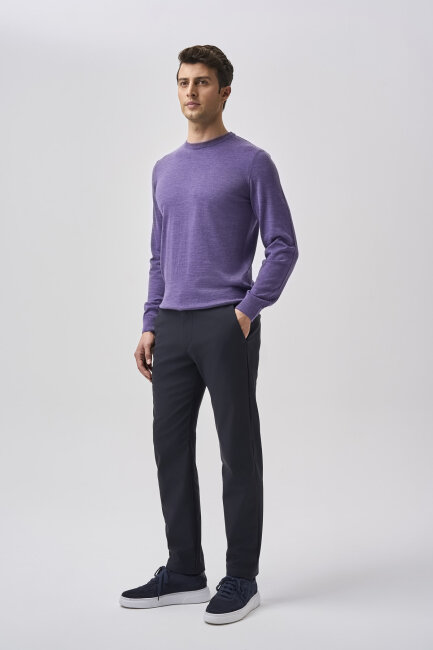 Bisse Studio Erkek Bisiklet Yaka Triko Lila (1)