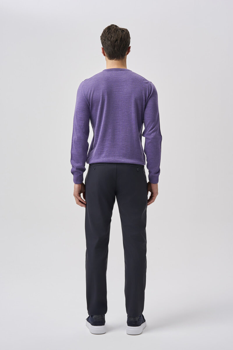 Bisse Studio Erkek Bisiklet Yaka Triko Lila - 3