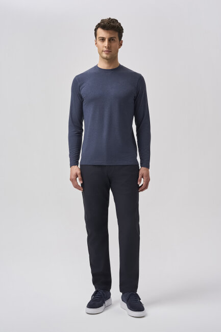 Bisse Studio Erkek Bisiklet Yaka Triko Mavi - 1