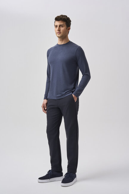 Bisse Studio Erkek Bisiklet Yaka Triko Mavi - 2