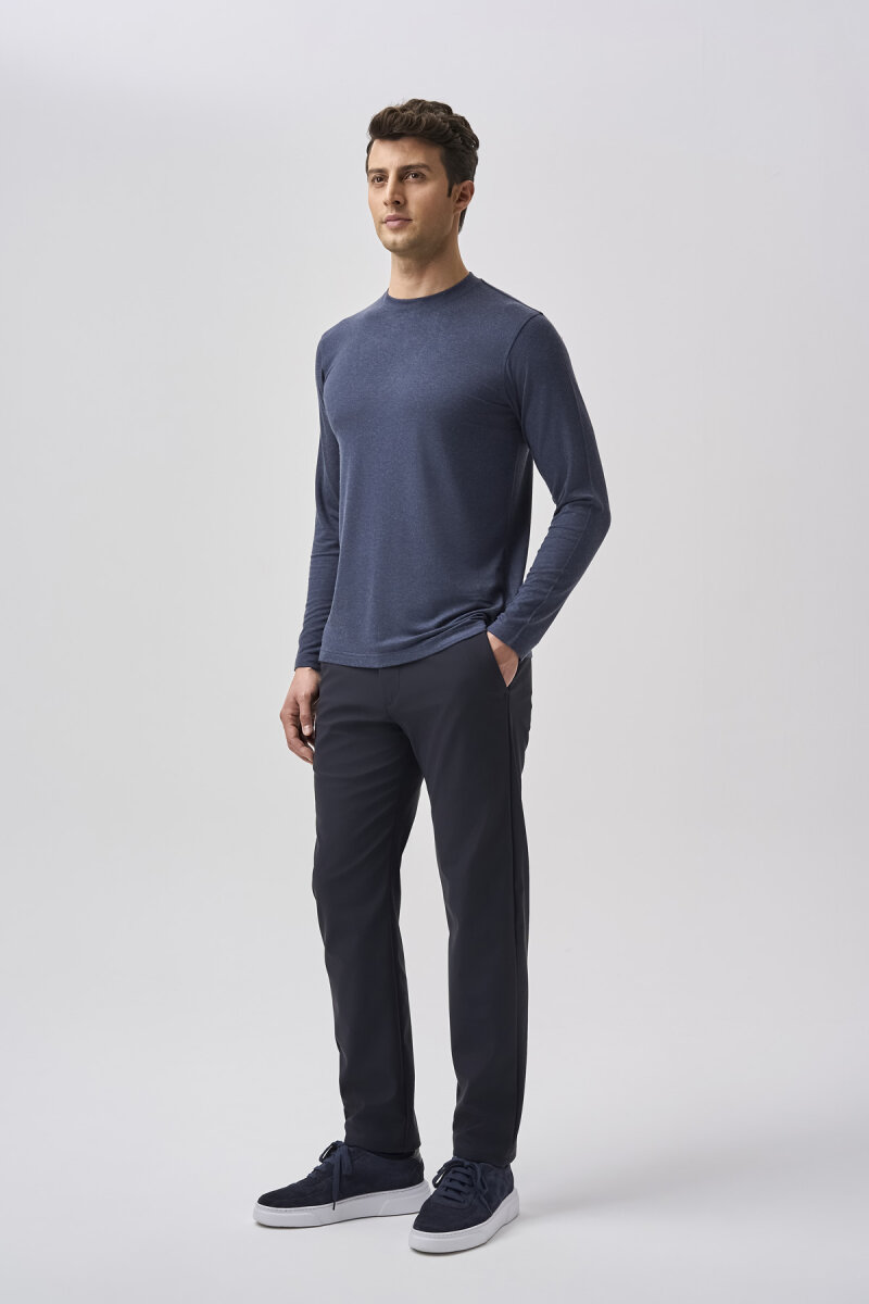 Bisse Studio Erkek Bisiklet Yaka Triko Mavi (1)