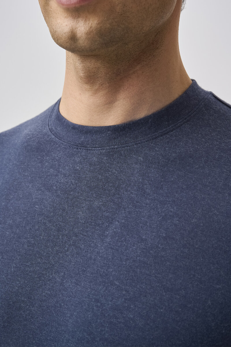 Bisse Studio Erkek Bisiklet Yaka Triko Mavi - 4