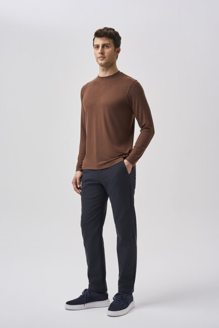 Bisse Studio Erkek Bisiklet Yaka Triko Koyu Taba (1)