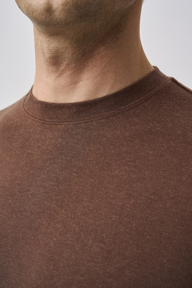 Bisse Studio Erkek Bisiklet Yaka Triko Koyu Taba - 4