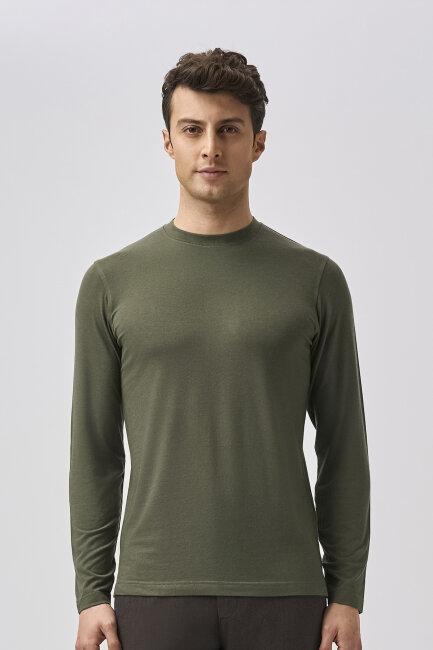 Bisse Studio Erkek Bisiklet Yaka Triko Yeşil - 5