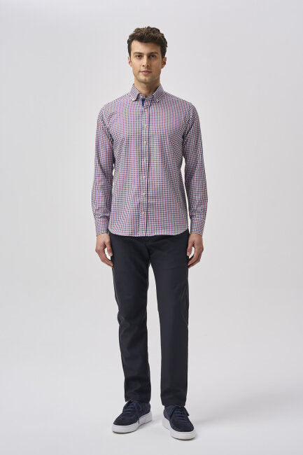 Bisse Studio Erkek Bordo Uzun Kollu Gömlek